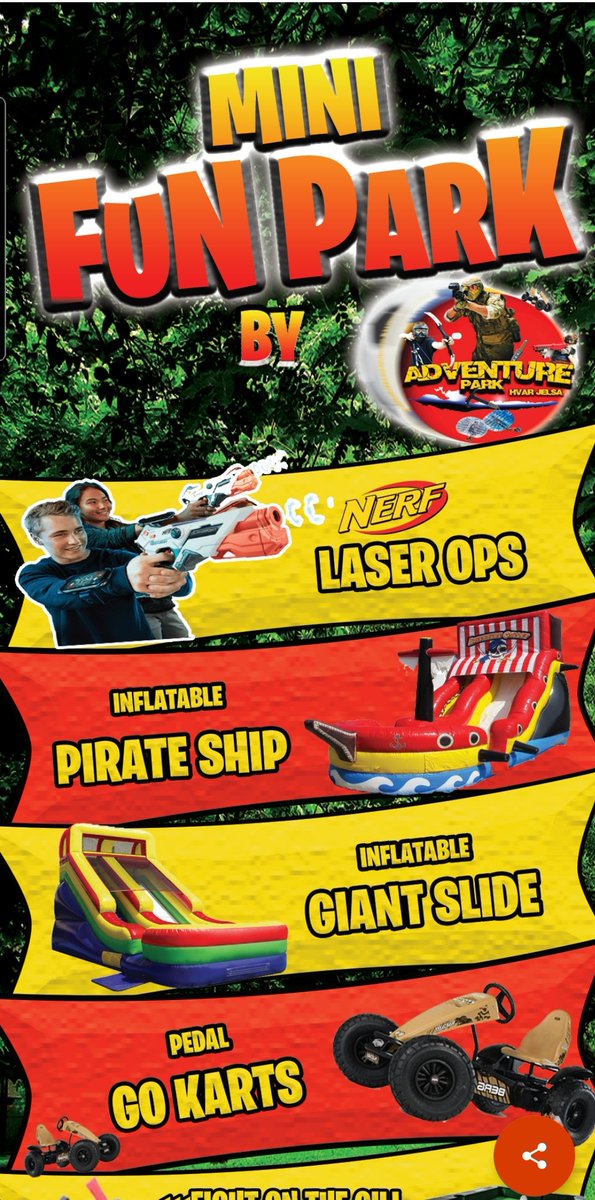 Mini fun park 😎 nije u Adventure parku 😉 Vidimo se na nekoj rivi po otoku #kidsfun #hvar #jelsa #adventureparkhvarjelsa