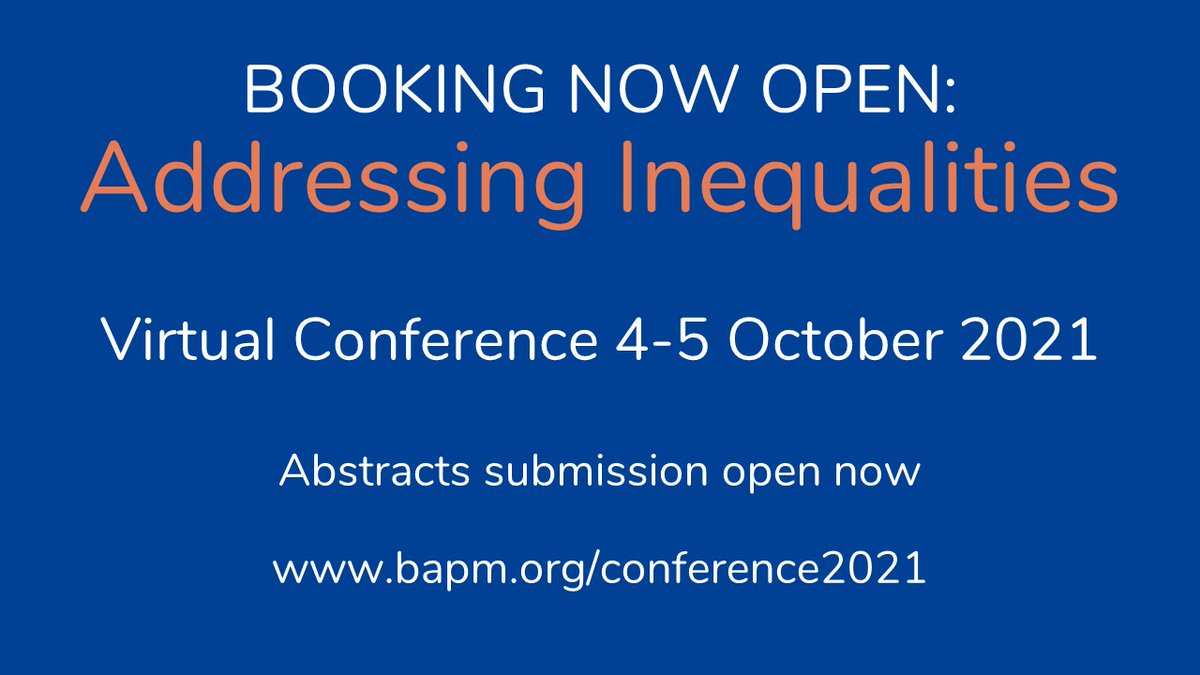 BAPM_Official's tweet photo. BOOKING NOW OPEN!

Addressing Inequalities in Perinatal Care Virtual Conference 4-5 October 2021

Abstracts submission open, see topic list at https://t.co/src33afbEC

@BMFMSNews @NNAUK1 @ScotNeoNurses @BICSoc https://t.co/bhH1CMXPps