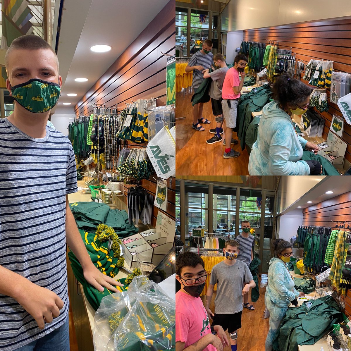 It’s the last day working in the store for our students! And they had a lot to do; unpacking new items already here for fall + putting them in inventory. Way to go, team! Today is also the last day to order for delivery tomorrow before the store closes for the summer!