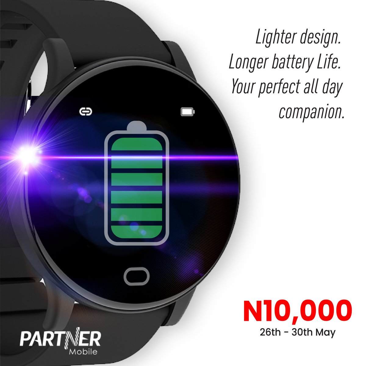 partnermobileng's tweet image. The Erica Smartwatch features the dual chipset architecture and power-saving algorithms, that can last for days.

And with the quick charge technology, the watch can support you a whole day with a 5-minute charge. 

#PartnerMobileAtFive 
#PartnerWithErica 
#FlashSales
