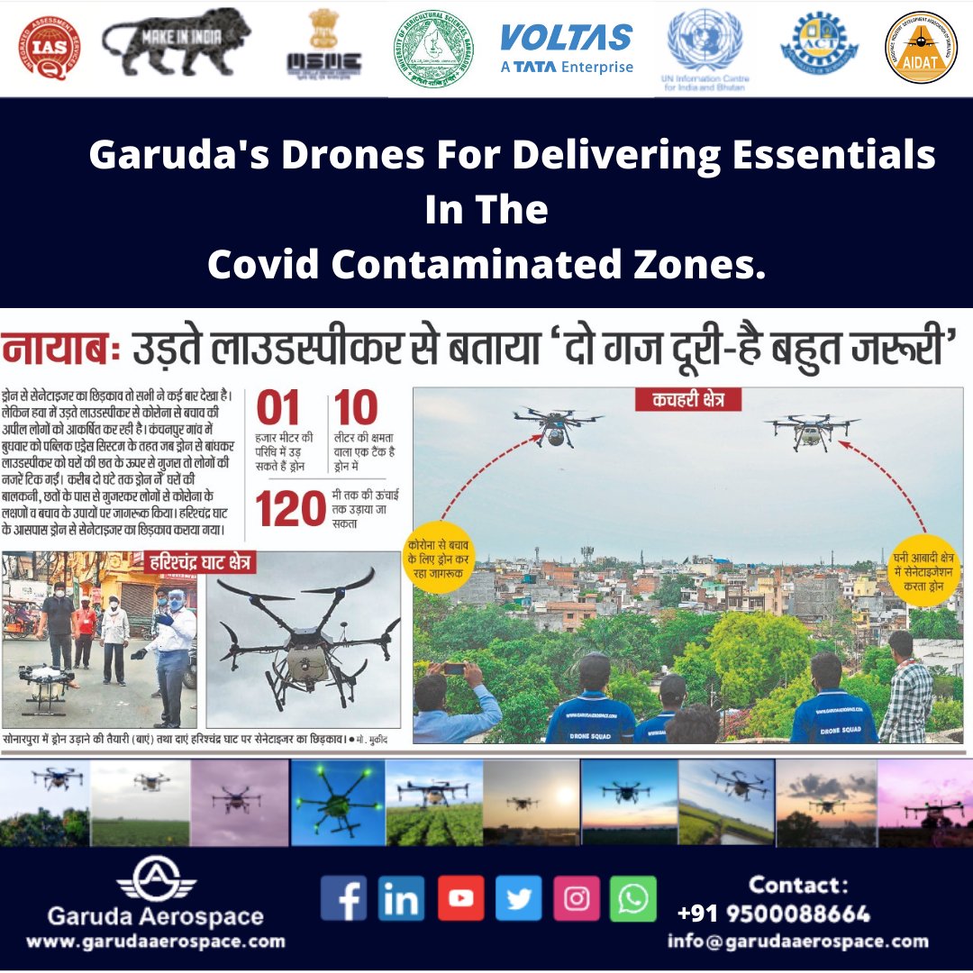 garuda_india's tweet photo. Garuda's CK-100 Corona Killer Drones In Action At Honorable Prime Minister's Constituency of Varanasi!
@PMOIndia @varanasipolice @mygovindia @bsindia @UNICEF @UN @BJP4India @CNN @FoxNews @CNNnews18
#varanasiindia #varanasi_shoot_out #varanasighats #varanasidiaries #dronesofindia https://t.co/JdRdq9FflX