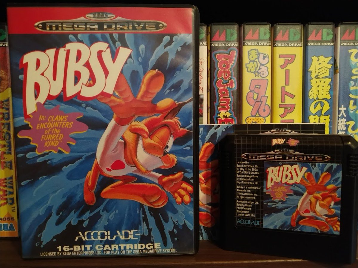 BimboFortuna's tweet photo. This guy had to turn up sometime during #MegaDriveMay. The first #Bubsy is an ambitious platformer in the vein of Sonic and does a few things pretty well, some others... not so much. I´m not a fan of one-hit-kills and fall-damage. This post is dedicated to my friend @PC98_Audi. https://t.co/ZdAvCHzLct