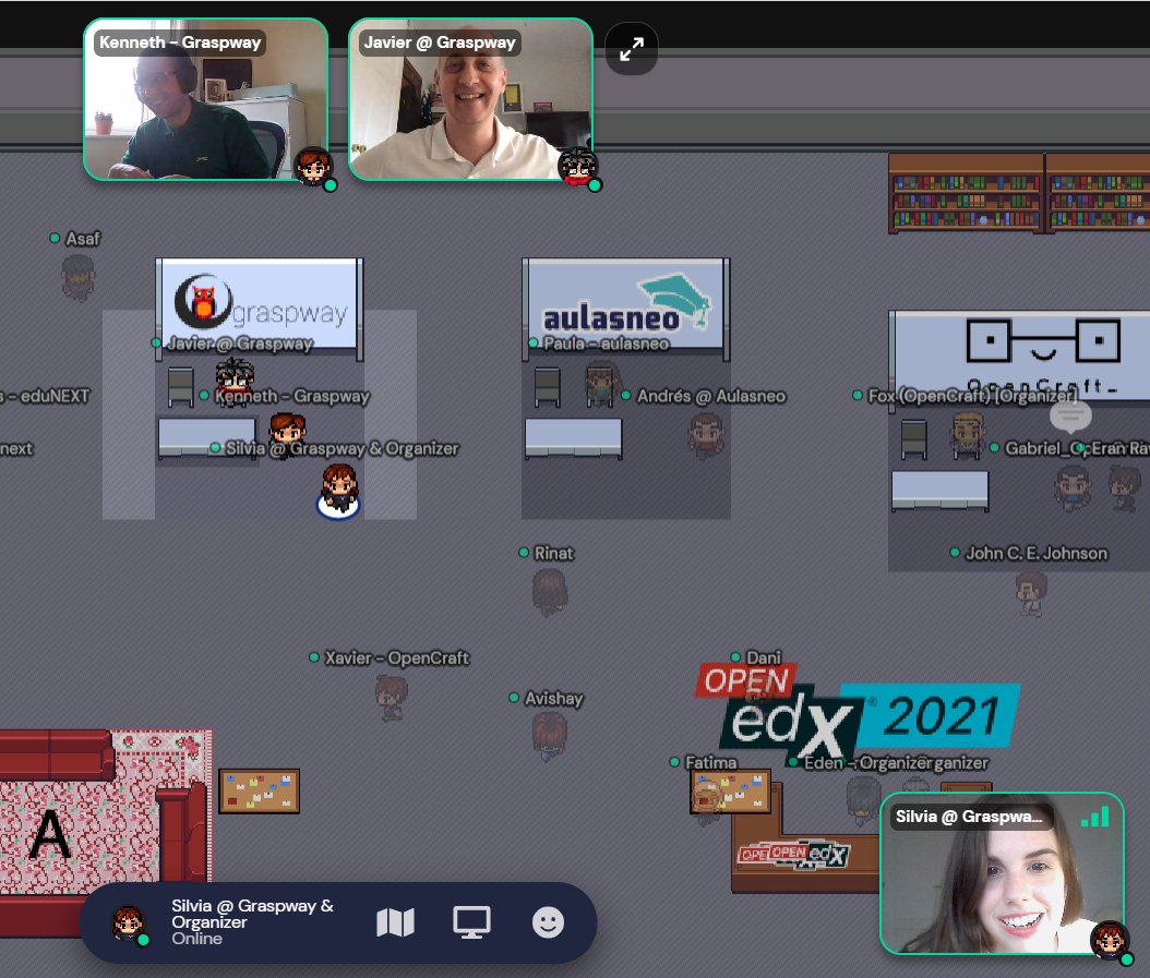 graspway's tweet photo. Here we are! At https://t.co/PycE4hH5oe on Open edX virtual conference. So fun! Come to meet us at Graspway's stand🙂@OpenEdX #OpenedX https://t.co/4BFSJ95Eqa