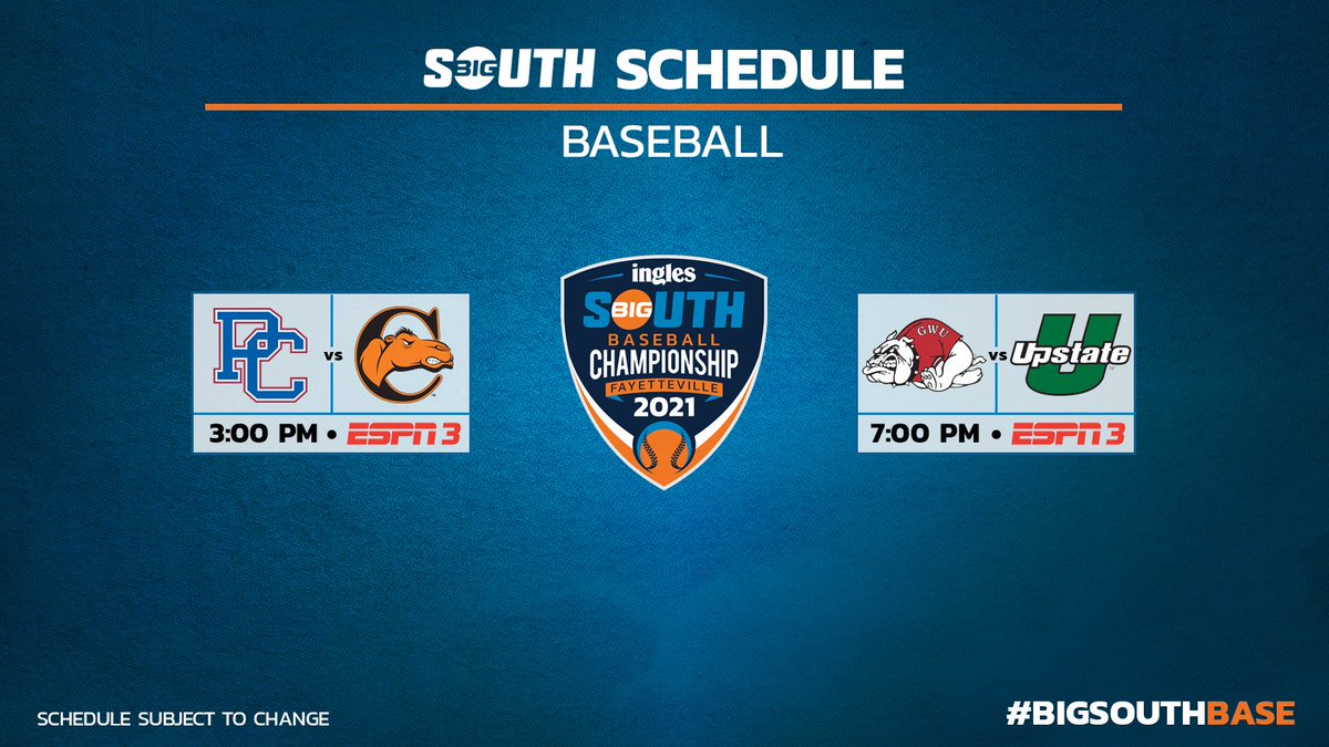Big South Game Day (@bigsouthgameday) on Twitter photo It's Day βοΈ from the 2021 <a href="/InglesAdvantage/">Ingles Markets</a> #BigSouthBaseβΎοΈ Championship from <a href="/SegraStadium/">Segra Stadium</a> in Fayetteville!
Catch the action only on ESPN3! It's Day βοΈ from the 2021 <a href="/InglesAdvantage/">Ingles Markets</a> #BigSouthBaseβΎοΈ Championship from <a href="/SegraStadium/">Segra Stadium</a> in Fayetteville!
Catch the action only on ESPN3!