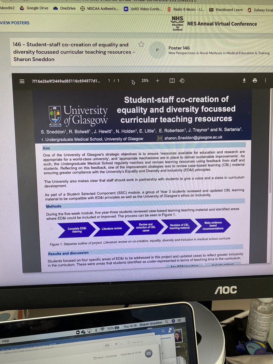 DrSharonSneddon's tweet photo. Scrolling through posters at #@NHS_Education during lunch. Great to see so many current and former students presenting work, including this group of fabulous @UofGMedicine MBChB3 SSC students. #nes21 https://t.co/Mxz49QLI8G