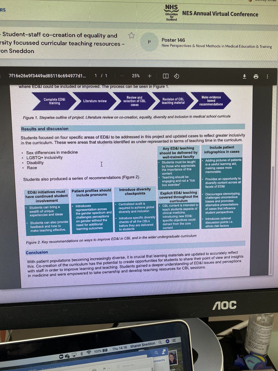 DrSharonSneddon's tweet photo. Scrolling through posters at #@NHS_Education during lunch. Great to see so many current and former students presenting work, including this group of fabulous @UofGMedicine MBChB3 SSC students. #nes21 https://t.co/Mxz49QLI8G