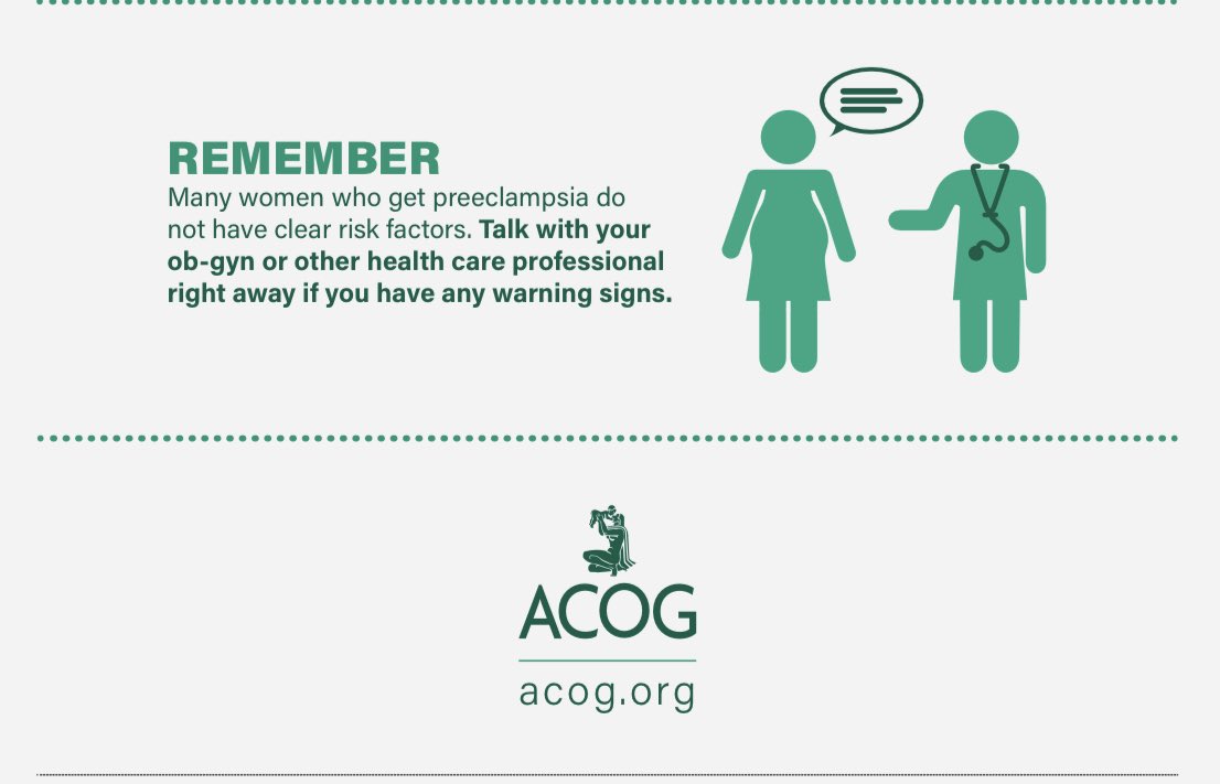 jackie_parchem's tweet photo. Tell everyone! @Preeclampsia can affect anyone during #pregnancy or #postpartum. Dismissing signs/symptoms as normal can be dangerous. https://t.co/kwis1Qbuqp

#PreeclampsiaAwarenessMonth
#obgyn #MFMTwitter #CardioObstetrics #OBAnes https://t.co/k41lsWmDKO