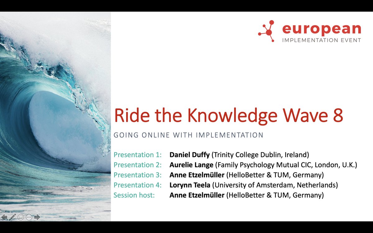 Going online with implementation - especially during the #COVID19 pandemic: Rapid implementation of #digitalmentalhealth creates unique determinants to our implementation practices. Thanks for the great symposium <a href="/dannyjduffy/">Daniel Duffy</a>, Aurelie and Lorynn at #EIE2021 <a href="/HelloBetter_de/">HelloBetter</a>