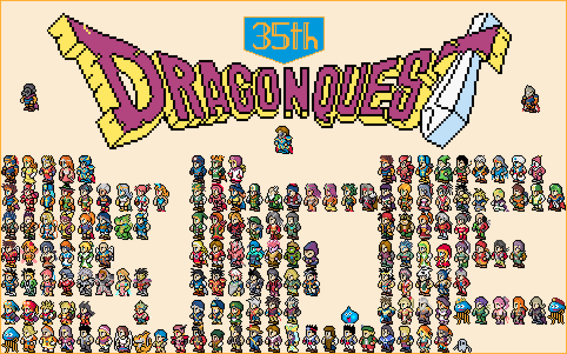 フロライト ドラクエ35thおめでとう ドラクエ12も発表あり 期待したいですね 3月から始めたドラクエキャラを一覧にまとめてお祝いです ドラクエ35th Dq35th ドラクエ全作 ドラゴンクエスト ダイの大冒険 ドラクエ12 ドラクエ Dq ドット絵