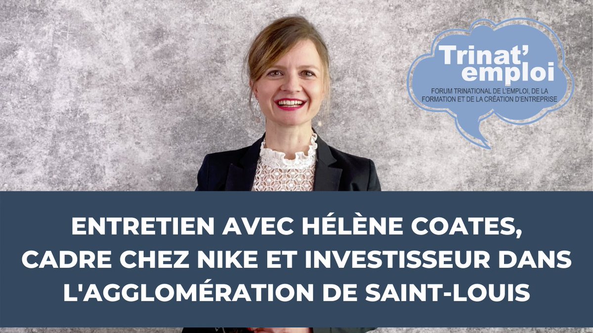 TrinatEmploi's tweet photo. [VIDEO] Entretien avec Hélène COATES, cadre chez Nike et #investisseur dans l'agglomération de #SaintLouis #Alsace #TrinatEmploi
📽️ https://t.co/H3zNAHmuqK #attractivite #cadredevie #investissement https://t.co/Z330UPnbmb