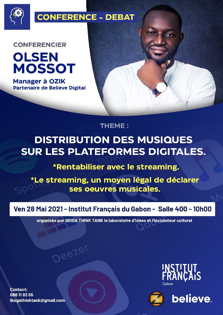 Ce vendredi 28 mai 2021, @OlsenMossot notre Manager Général, va nous entretenir sur la distribution des musique sur les plateformes digitales. Deux grands points seront abordés:

- Rentabiliser avec le streaming.
- Le streaming, un moyen légal de déclarer ses œuvres musicales.