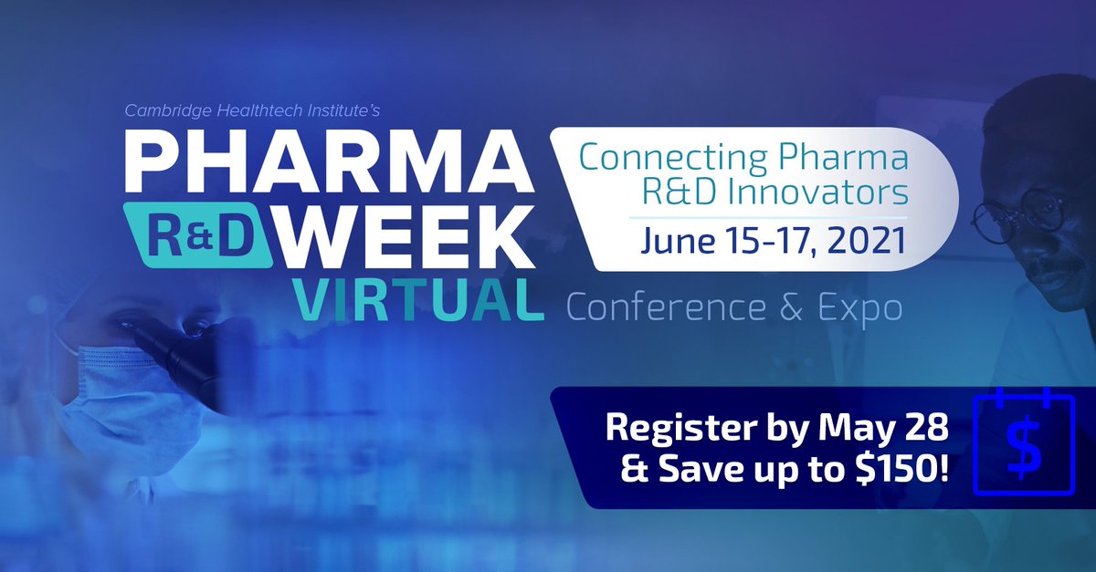Don't miss your chance to save up to $150 off your registration!  
Sign up for <a href="/CHI_Healthtech/">Cambridge Healthtech Institute</a>'s #PharmaWeek Virtual Conf &amp; Expo by tomorrow, F 5/28, to get the Advance Deadline Discount.  Check out the Conference Programs here:  bit.ly/3c0qeym
#biomarkers #preclinical