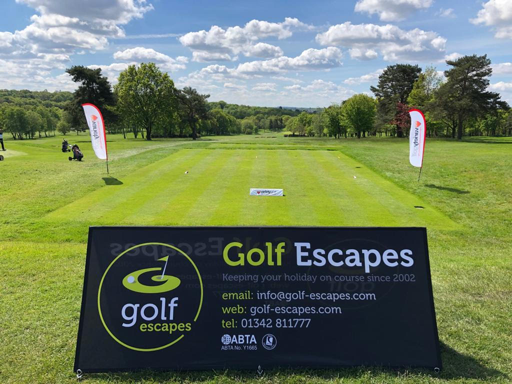 GolfEscapes's tweet photo. Great to meet @RealDeniseLewis at today's @VarietyGolf day, pictured here with Mike from the team. 
Thanks also to the team @AphroditeHills1 for their support #charitygolf https://t.co/qkBb5EwIFm