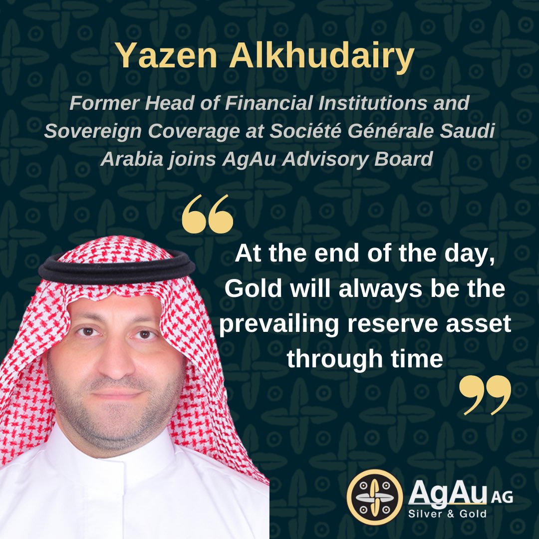 AgAuCrypto's tweet photo. Joining AgAu Advisory Board: Yazen Alkhudairy former Head of FI at Soc.Gén. - current MD at @GFH_BSC in Saudi Arabia. 🚨Read the details here -> https://t.co/8cHmLgRHbW
#AgAu #Silver #Gold #Money #MonetaryReset #GreatDeleveraging #PaymentToken #FutureOfMoney https://t.co/vGl9PO74q5