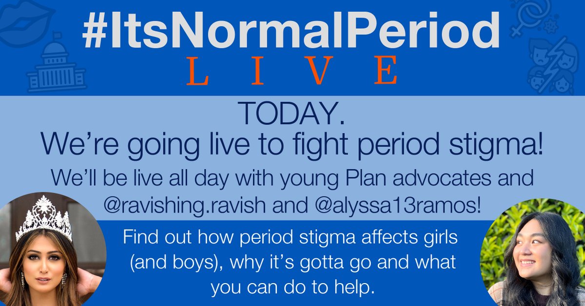 Plan4Girls's tweet photo. Young people are taking the lead again! Head on over to Instagram today. There will be live events and takeovers from some youth advocates all day. #ItsNormalPeriod https://t.co/WDzGEBiK1j