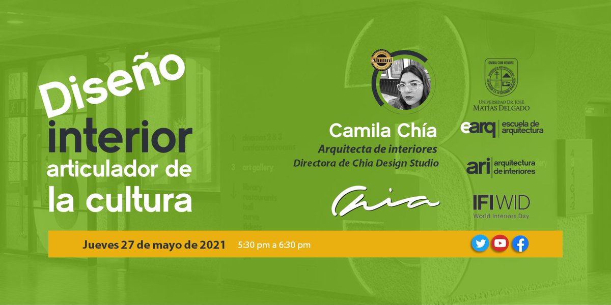 EArqUJMD's tweet photo. 👉 Ella es Camila Chía, directora de Chia Design Studio e invitada especial a nuestro #ifiwid 2021, quien nos aportará, desde su experiencia, al debate del diseño interior como articulador de la cultura. ¡¡¡Bienvenida a tu Escuela Camila!!! 😊😊😊 https://t.co/CnVzRECktD