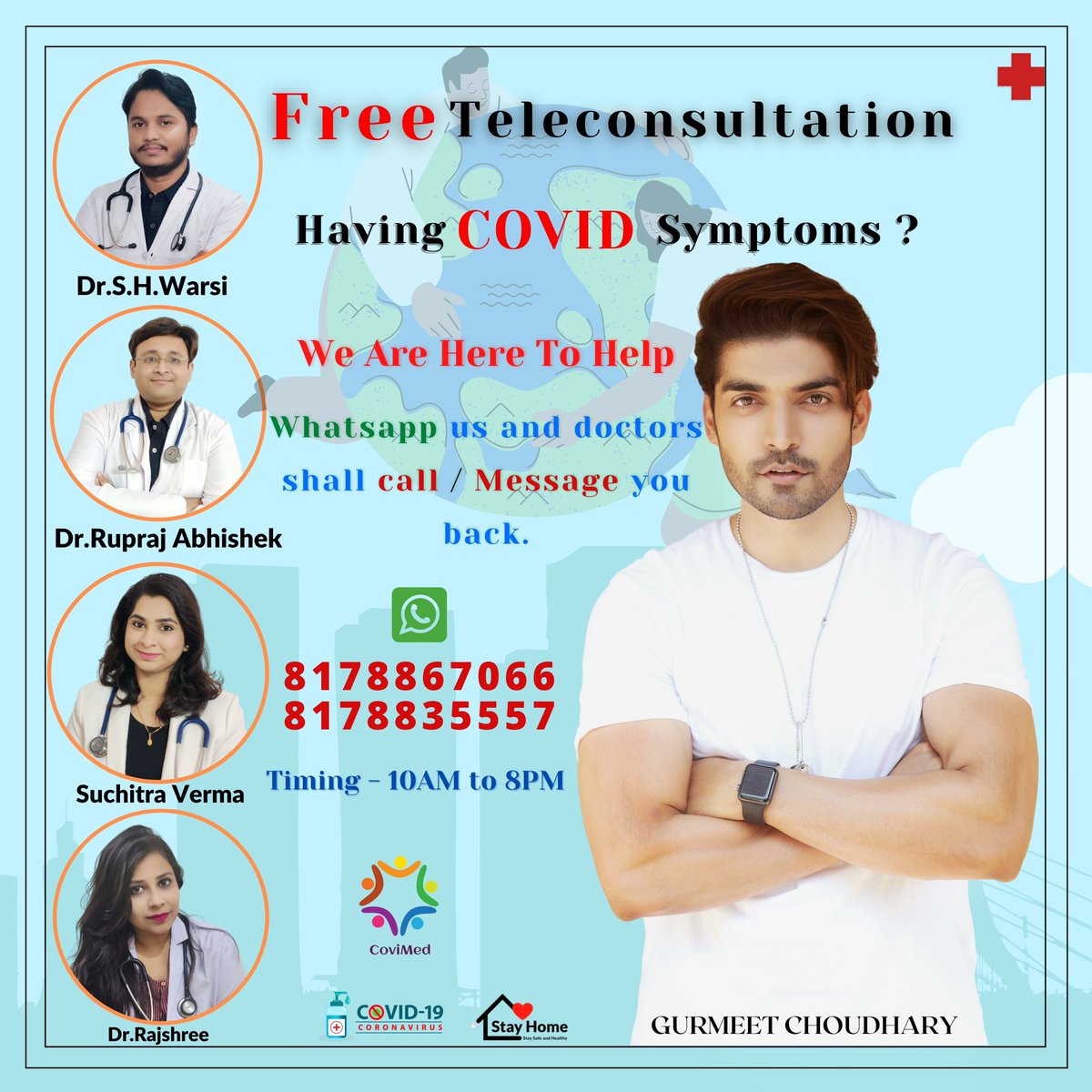 gurruchoudhary's tweet photo. 353 patients reached out to us from all over India and we totally feel happy to have helped them
At your service for your best of best health. Thank you to all the doctors(COVIMED) associated with this and working day and night for everyone one of us. 
#COVID19India #covid19help https://t.co/HyGaivbQ7u