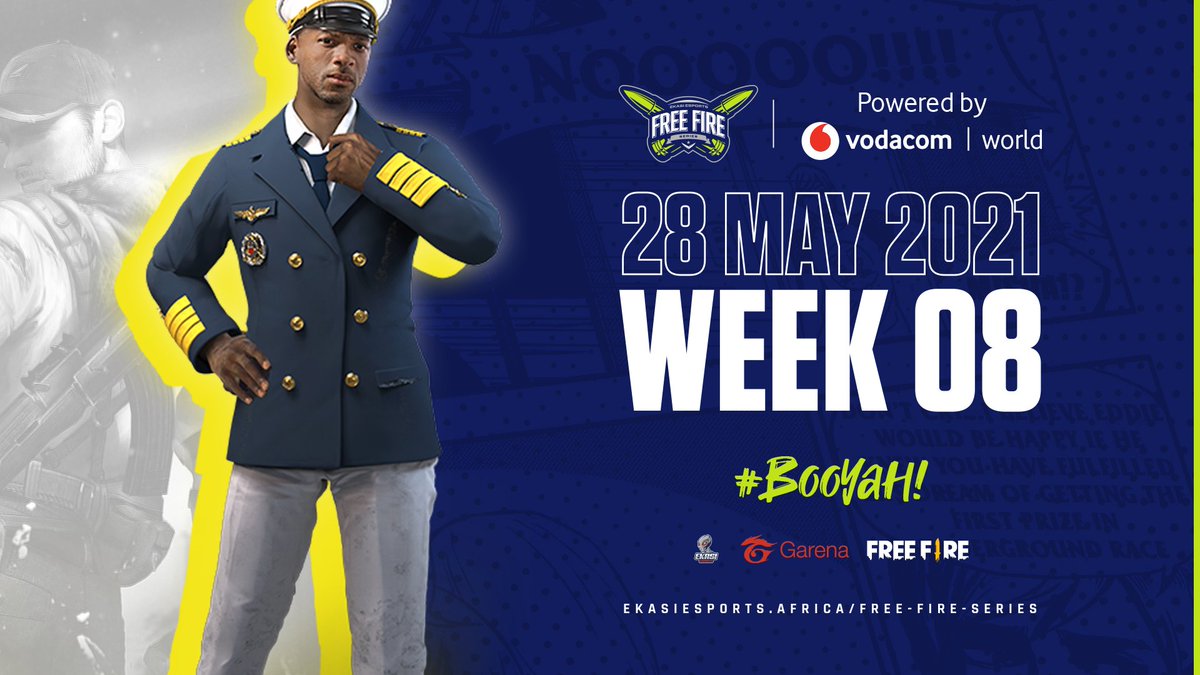 EkasiEsports's tweet photo. Week 8 of the Ekasi Esports #FreeFire Serie Powered #VodacomWorld is set to go live tomorrow at 16:00 GMT+2

Tune into the LIVE games via the Ekasi Esports YouTube channel:
https://t.co/HYNcC6eDR6

For more info visit:
https://t.co/TXuRktnBtN

@fire_ssa #booyah #freefiressa https://t.co/HF7Xi2Bgzo