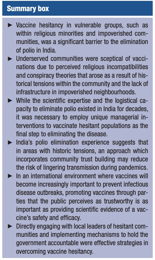 GlobalHealthBMJ's tweet photo. Overcoming vaccine deployment challenges among the hardest to reach: lessons from polio elimination in India
https://t.co/nePh0aBp0Z https://t.co/U7dABgEFGt