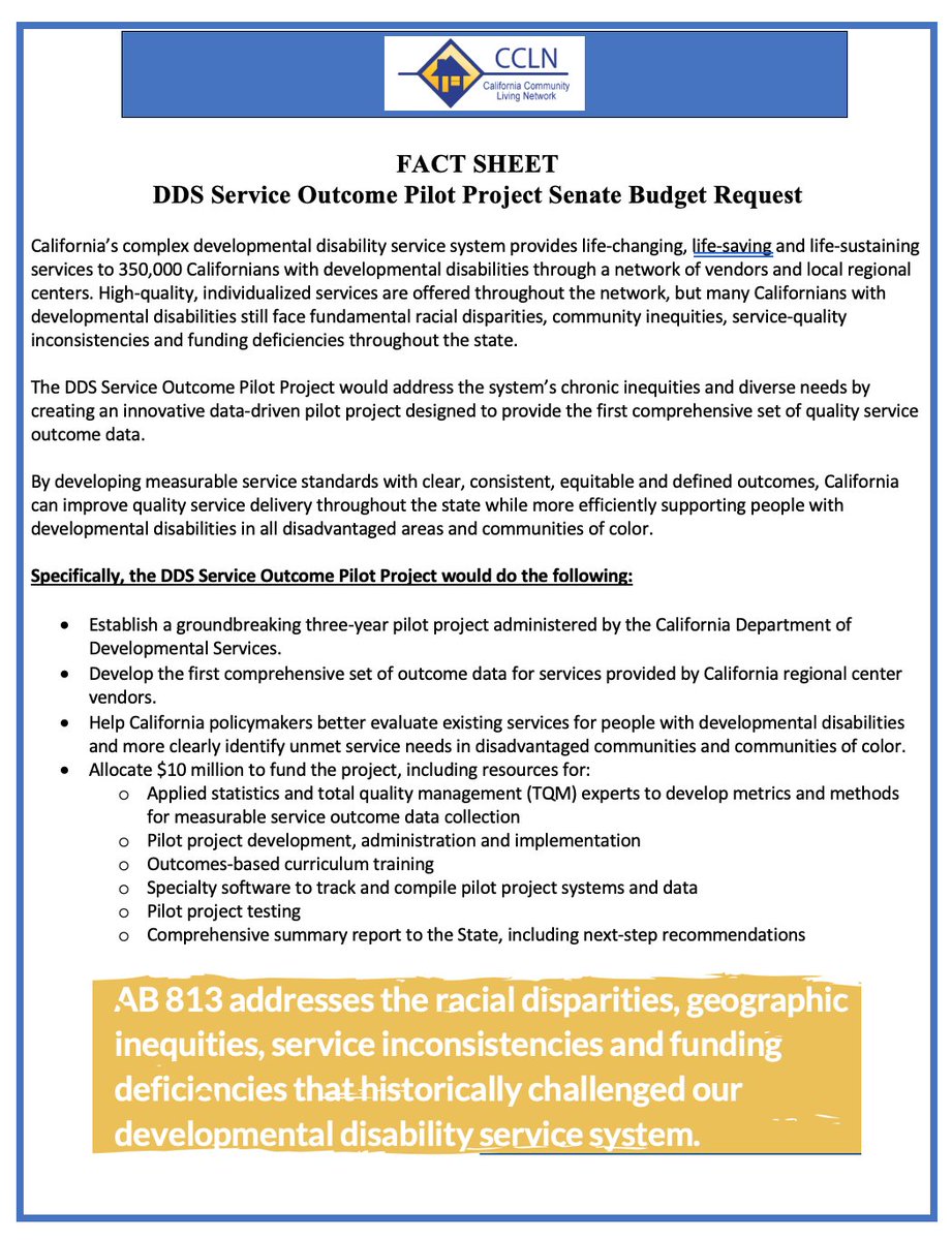 CCLN5Ps's tweet photo. 。　☆ 。　     ☆。　      ☆       。
☆。　＼　　  ｜　　    ／。　☆
    SUPPORT funding for the 
DDS Service Outcome Pilot Project
  ☆。　／　    ｜　　＼。　☆ 
。　  ☆。 　☆  。　　☆。     。 https://t.co/HxA0iwVRKG