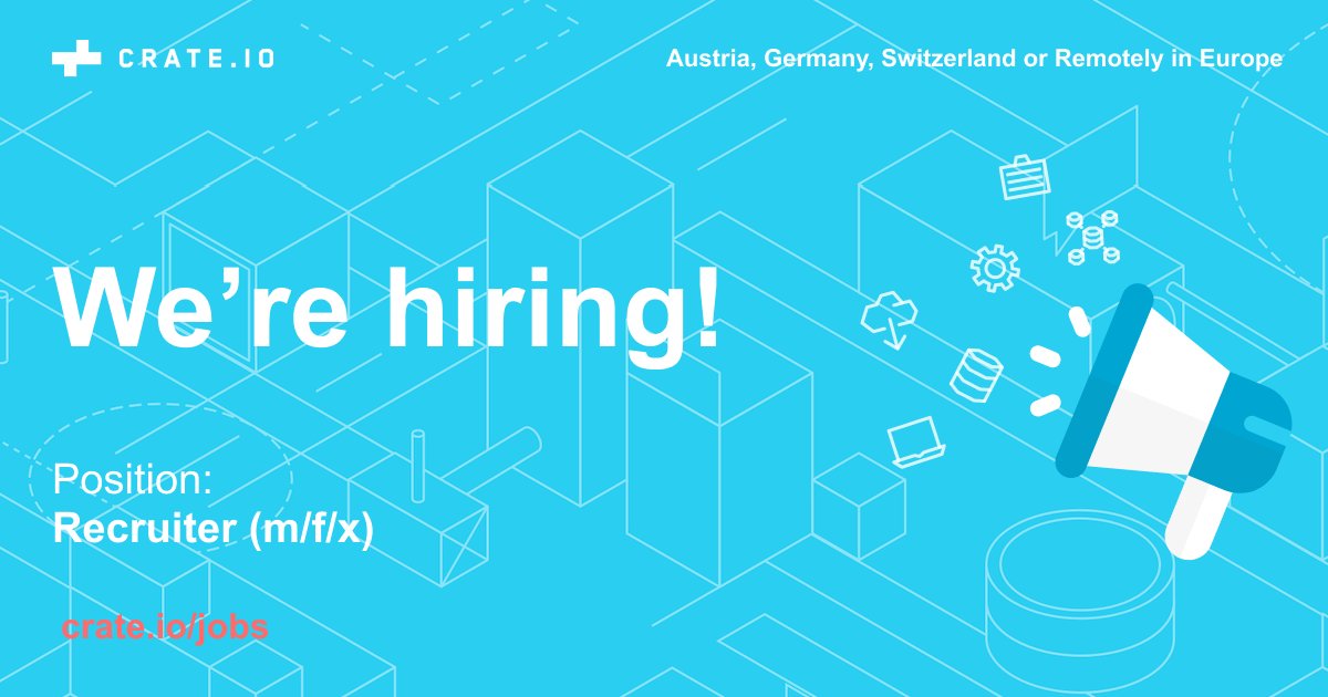 📢 We are hiring! If you're interested in joining our team at <a href="/crateio/">Crate.io</a>, take a look at our new open position: 
 
Recruiter (m/f/x) 💼

linkedin.com/jobs/view/2567…
