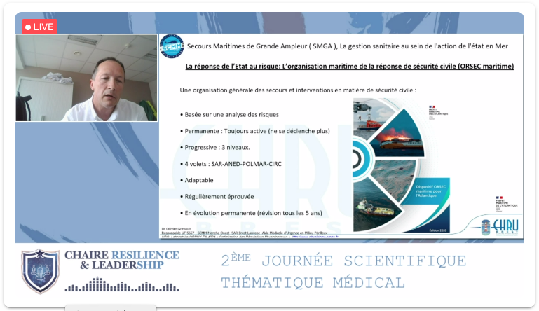 C_Resilience's tweet photo. [🔴 WEBINAIRE] Témoignage Dr. Ollivier Grimault Praticien @CHRU_Brest #Médecine #Urgence, Resp. SCMM Manche Ouest, Resp. SMUR Maritime Civilo-militaire Brest-Lanveoc
➡️ Les Secours Maritimes de Grande Ampleur (#SMGA) en tant que réponse de l'état dans sa composante #sanitaire https://t.co/OgCet5WkMt
