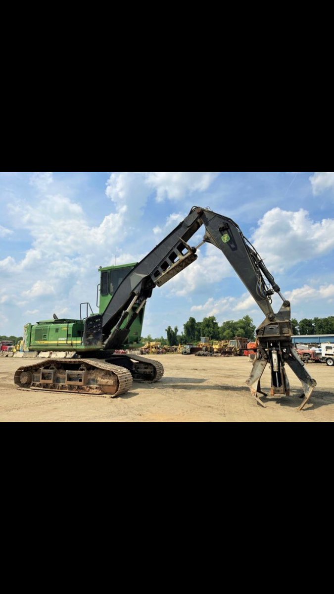 BruceEquipment's tweet photo. AVAILABLE: 2 x 2014 DEERE 2954D LOG LOADERS
-hours 11,138 / 11,359
-56’’ Rotobec Grapple Double Heeled
-Forestry Cab; rear entry
-Cab Riser
-28’’ SG shoes
-Nice undercarriage 
-Very well Maintained 
-Ready to work! https://t.co/3VAWH3NcS4