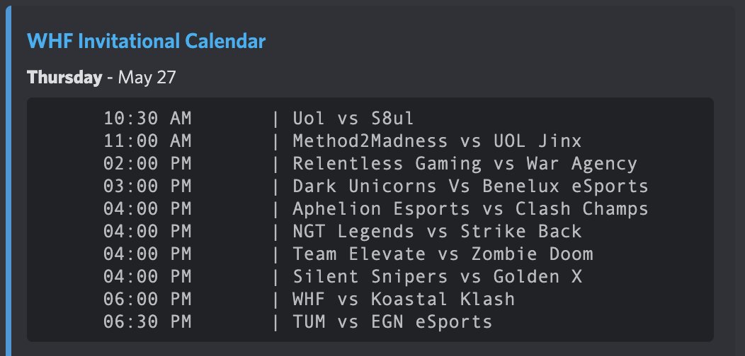 Huge day for WHFI matches! Join our discord and follow and check out the livestream channel for links to all covered wars! discord.me/whfinvitational

Good luck to all teams today!