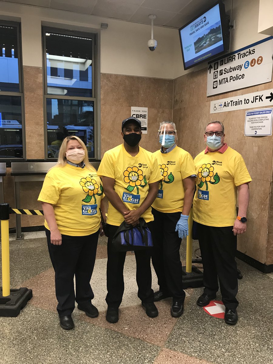 mask force team at Jamaica Station.