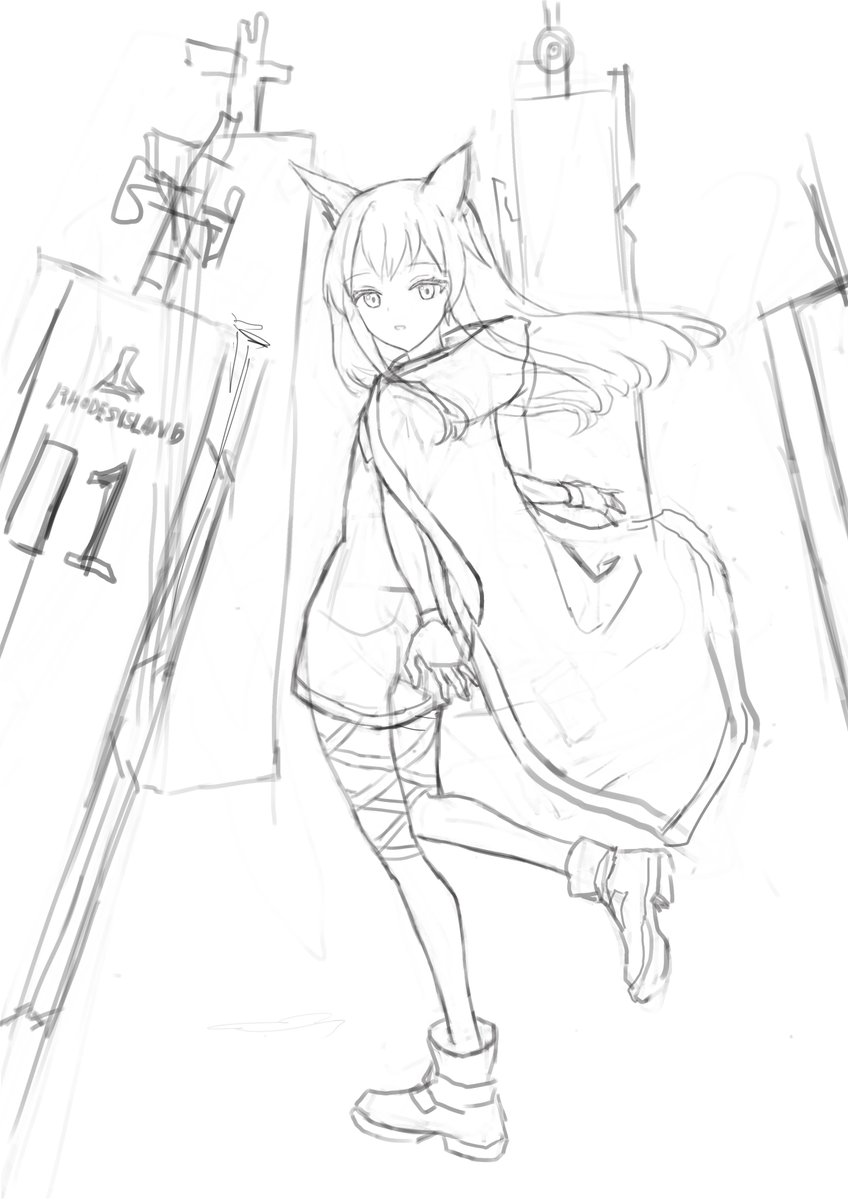 次描くであろうイラストのラフ
細かいところの造形で苦戦するだろうなぁ…。かっこよく仕上げたい 