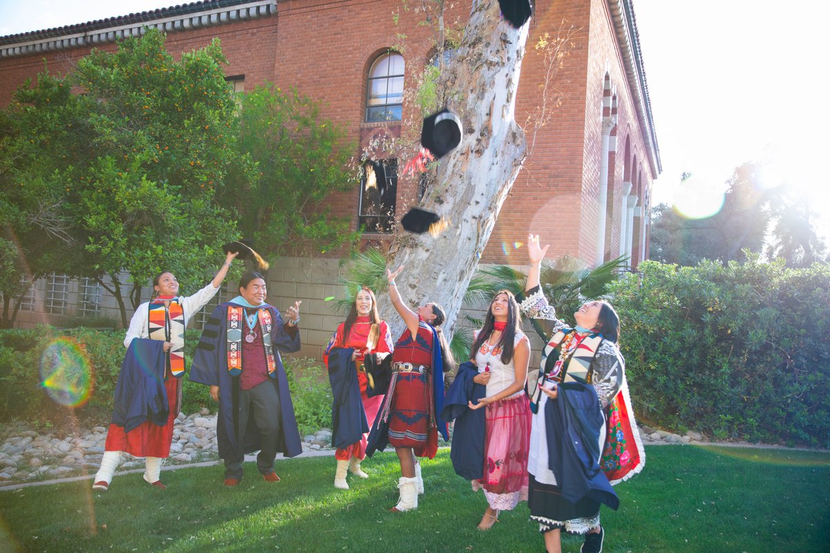 1NativeSoilNerd's tweet photo. Gonna think of this photo when I think of Indigenous excellence and joy

6 Indigenous PhDs from Diné, Pueblo of Laguna, Mandan, Hidatsa &amp; Arikara, and Yaqui Nations.

If we had walked in 2020 as planned, there would have been 2x the people.
Thanks @alexthelion22 for this photo❤️ https://t.co/aAMCjCpdW2