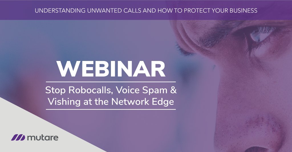 You don’t want to miss this <a href="/MutareInc/">Mutare, Inc.</a> webinar on June 3rd, where you will learn the size and scale of the voice spam problem, and how to identify the severity of unwanted calls in your voice network.

mutare.com/stop-robocalls…
