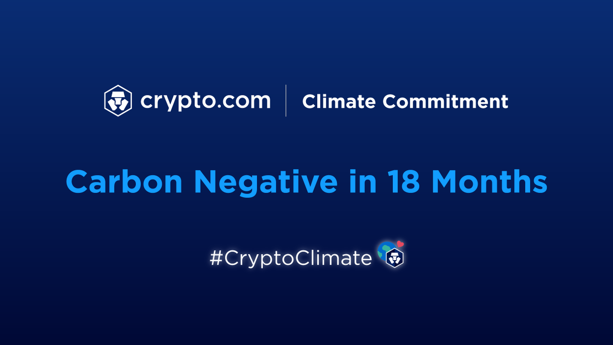 Crypto.com is committed to becoming Carbon Negative within the next 18 months.

Crypto.com and Crypto.org Chain users can rest assured that we're building a more sustainable future together.
 
Details: blog.crypto.com/crypto-coms-cl…

#CryptoClimate