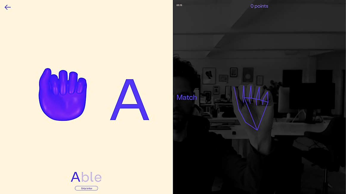 CommArts's tweet photo. WEBPicks: By using machine vision and AI, @hellomondaycom created this online tool that tracks and teaches hand movement to visitors interested in American Sign Language fingerspelling. 
https://t.co/nQX3P9tl6W 
#WEBPICK #technology #signlanguage  #accessibility #fingerspelling https://t.co/Y71lDbEtQ9