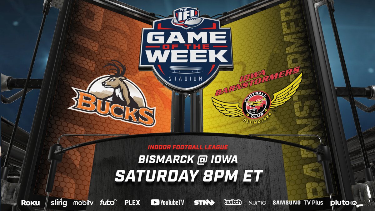 Stadium's tweet photo. TONIGHT!

It's the @IndoorFL Game of the Week! 🏈 

Kickoff at 8pm ET on Stadium! https://t.co/84iZPsgEyj