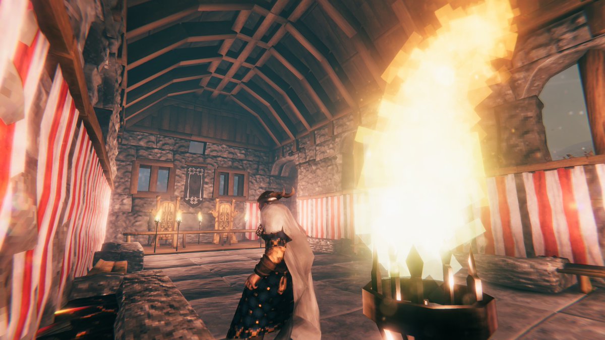 skye_mackinnon's tweet photo. Today I built @stirlingcastle's Great Hall in #Valheim. Let's not talk about how long that took... Can't even begin to imagine how they did it in real life. #castlefix @Valheimgame https://t.co/EWBqMtVX4E