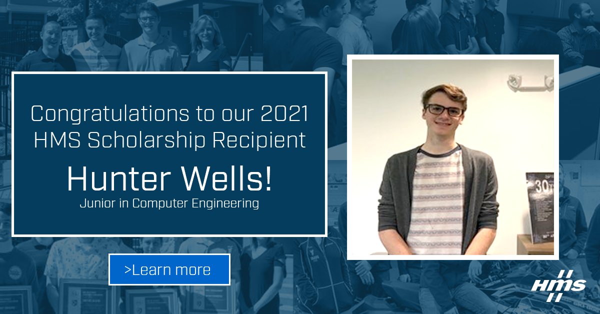 hmsnetworks's tweet photo. For 6 years, we at HMS Networks has offered a $2,500 #scholarship to a University of New Hampshire student who also works at the Interoperability Lab. Congrats to our 2021 recipient Hunter Wells! See what HMS does in our communities: https://t.co/cFhtSq7xix
#UniversityofNH https://t.co/5upkpusRFv