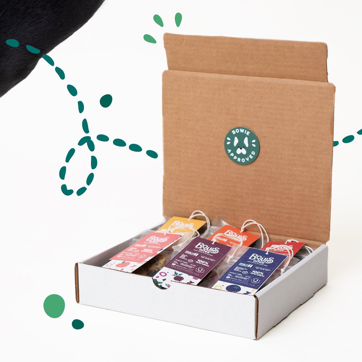 bowiesbites's tweet photo. Swipe to see something great. 👈🏼 Well, the greatest thing in this post is me, but have you seen the Bowie’s Bites box yet?

It's full of 100% natural treats. Each one is made by hand with natural ingredients only. 🥜🍌🥕🌱🍃

Bowie approved! Subscribe at https://t.co/EuKqCLajig https://t.co/c80mcBdkwg