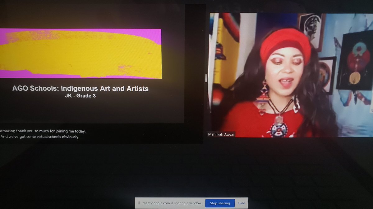 MmeFerrariC's tweet image. A powerful morning of learning with @agotoronto #AGOschools as we examined &amp;amp; discussed Indigenous Art &amp;amp; Artists with Mahlikah Awe:ri @RedSlam. Talking about feelings, art techniques &amp;amp; medium, how to support Indigenous art &amp;amp; artists while understanding the history.@AngelaMericiDP