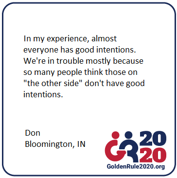 NICDInstitute's tweet photo. Pausing, listening, and being open to others--this is how Americans hungry for a more respectful tone in our politics and with each other and are engaging their fellow American in these times. Let’s find the good intentions in another. #GoldenRule2020. https://t.co/XkCMXJadPr https://t.co/cw2CVZ1eSY