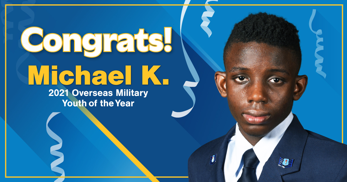 BGCA_Clubs's tweet photo. Congratulations to the 2021 Overseas Military Youth of the Year, MIchael! #YOY2021 🎉 #YouthoftheYear https://t.co/Hq4eKz5laP