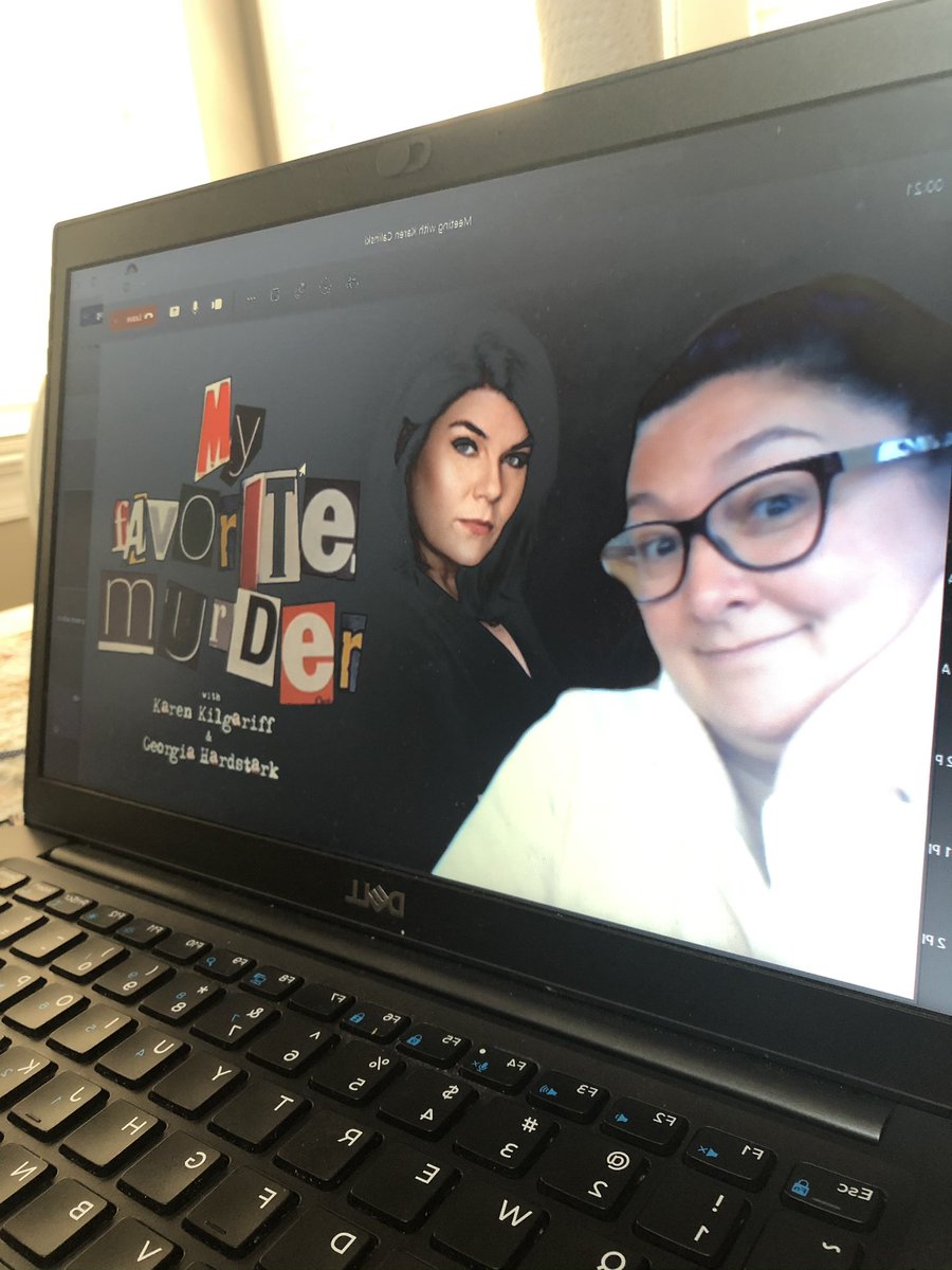 CalinskiKaren's tweet photo. When the background for today’s meeting is famous person with the same name- you have no choice but the Queen @KarenKilgariff from @MyFavMurder #ssdgm https://t.co/u6zP9FIHgf