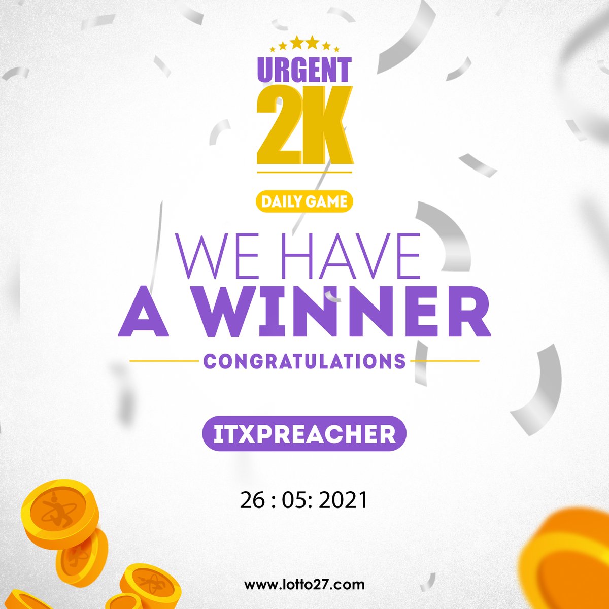 Lotto27ng's tweet photo. Announcing Yesterday's winners for our daily Urgent2k draw.

SWIPE ------>

You can be next!

Simply click on the Instant Games link on our Bio to stake.

#lotto27 #lotto27instantgames #urgent2k #sure5k #flex #lottery #raffledraws #games https://t.co/IXVp3IBNra