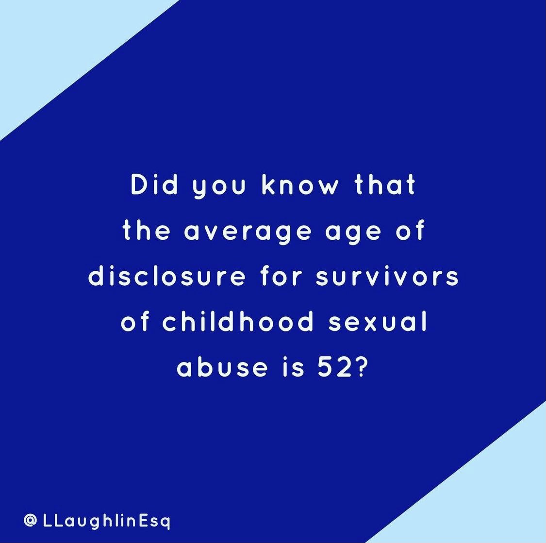 LLaughlinEsq's tweet photo. Statutes of Limitations need to be expanded for civil and criminal claims. Survivors need time to disclose when they’re ready and not be punished because of it. #childsexualabuse #childsexabuse #csa #statuteoflimitations #civilclaim #metoo #sexualassault #protectkids #lawyer https://t.co/XQiP66qMkG