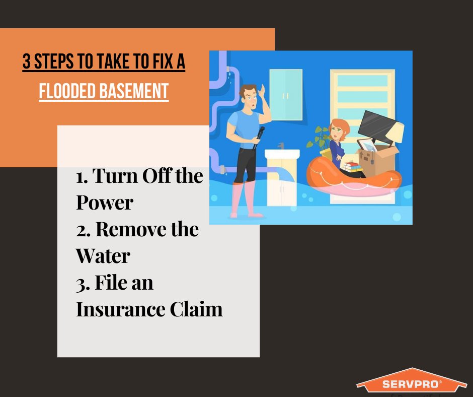 Fix your flooded basement following these 3 steps to reduce potential property damages and protect your family. Click on the following link to learn more: bit.ly/3u3fXHM