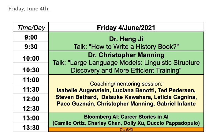 We are getting ready for next week! Have you checked out the Program? #NLProc Summer School co-located with @NAACLHLT  
ampln.github.io/escuelaverano2…