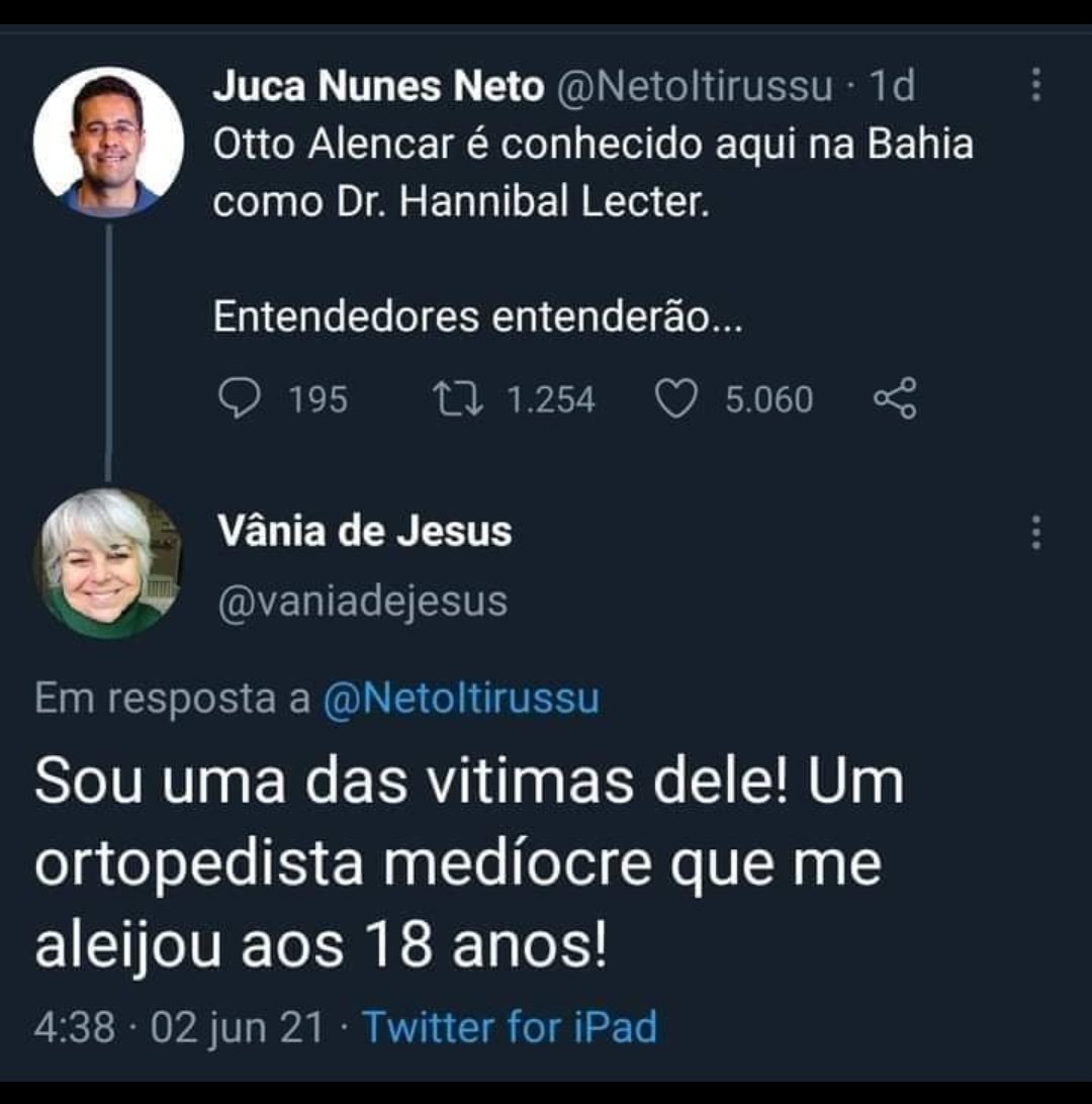 Internauta acusa o senador Otto Alencar de erro médico. 