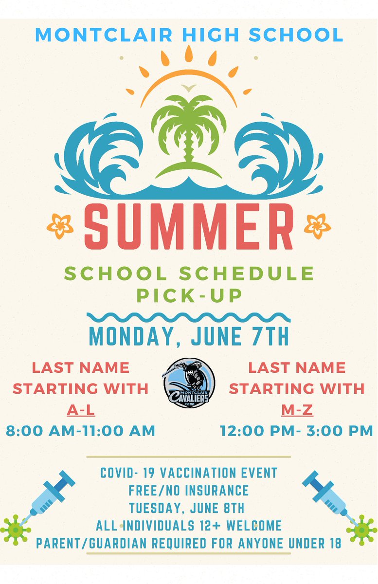 MHS is hosting a Summer School Session 1 Schedule Pick-Up on Monday, June 7th from 8 am - 3pm. CAVS let’s get your  graduation and A-G goals back on track!