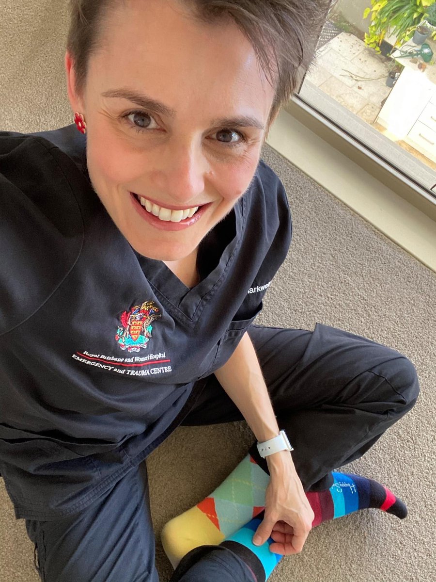 qldclinsenate's tweet image. It's Crazy Socks 4 Docs Day. Don your crazy socks &amp;amp; help break down the stigma around mental health in doctors. Our Chair Dr @almarkwell is wearing her crazy socks in support of all of her clinical colleagues.

#doctors #clinicians #wellbeing #mentalhealth #crazysocks4docs