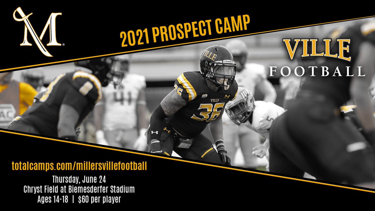 We are just 3 weeks away from our prospect camp! The registration link is included below ⬇️. Can’t wait to have everyone on campus!! 〽️ Registration: totalcamps.com/millersvillefo…